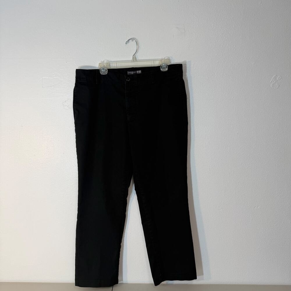 Van Heusen Flex Straight Black Chino‎ Pants Mens 36x29 Stretch Dress Casual